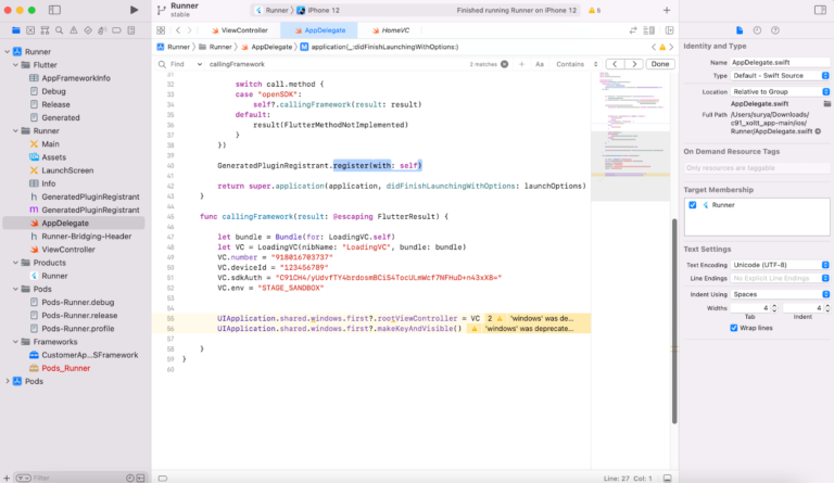 How to Add an iOS Native Framework in the Flutter Project? - ABSYZ
