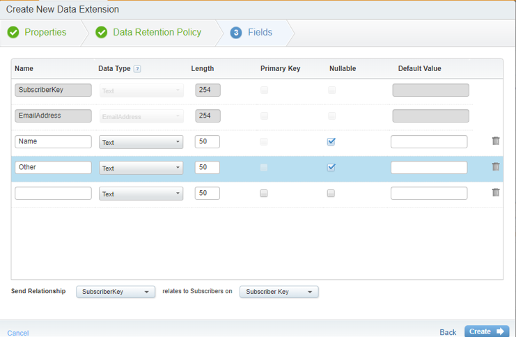 creating data extensions​