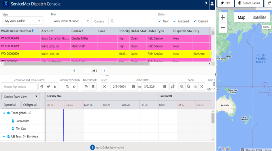 servicemax dispatch console