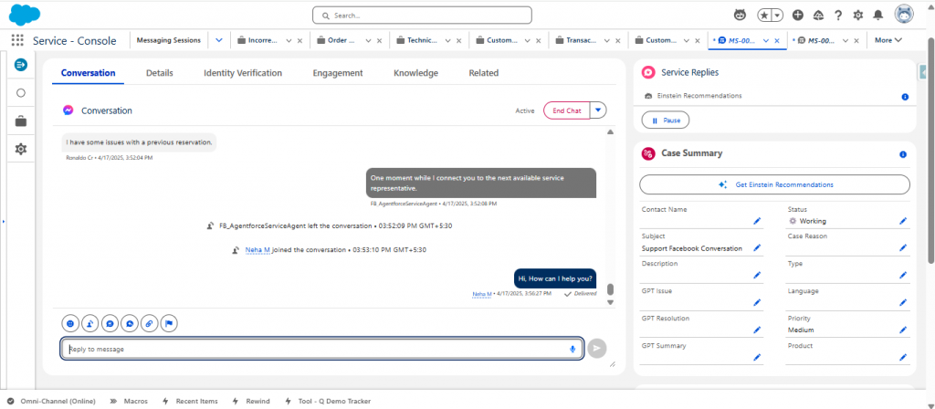 7.4 Testing the Integration A Real Conversation Flow